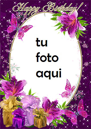 Feliz Cumpleaños Con Flores Marco Para Foto - Feliz Cumpleaños Con Flores Marco Para Foto