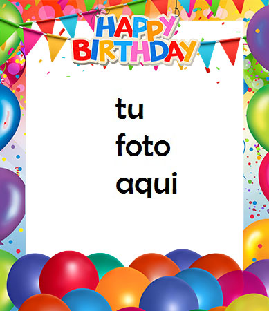 Feliz Cumpleaños Con Globos Y Decoraciones Marco Para Foto - Feliz Cumpleaños Con Globos Y Decoraciones Marco Para Foto