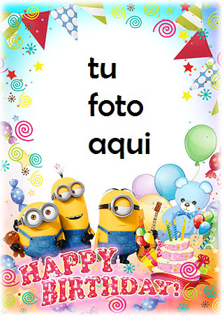 Minions Feliz Cumpleaños Marco Para Foto - Minions Feliz Cumpleaños Marco Para Foto