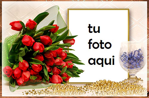 Ramo De Rosas Rojas Marco Para Foto - Ramo De Rosas Rojas Marco Para Foto