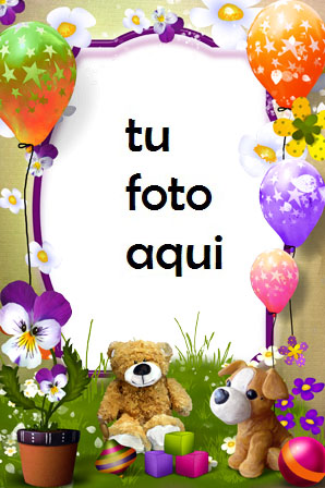 Tarta De Cumpleaños Con Regalos Y Oso Marco Para Foto - Tarta De Cumpleaños Con Regalos Y Oso Marco Para Foto