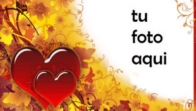 Ama y cae con grandes corazones rojos Marco Para Foto 390x220 - Ama y cae con grandes corazones rojos Marco Para Foto