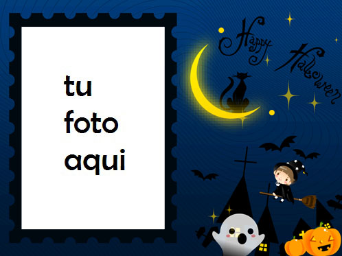 Bruja Fantasma Y Calabaza Marco Para Foto - Bruja Fantasma Y Calabaza Marco Para Foto