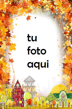 Ciudad de otoño flores de otoño Marco Para Foto - Ciudad de otoño flores de otoño Marco Para Foto