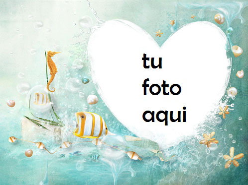 Corazón Bajo El Agua Con Los Peces Más Bellos Marco Para Foto - Corazón Bajo El Agua Con Los Peces Más Bellos Marco Para Foto