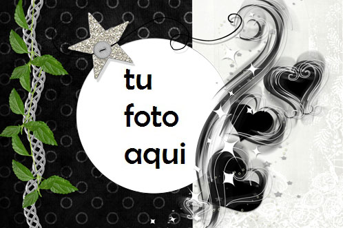 Corazones Maravillosos Y Estrella Plateada Marco Para Foto - Corazones Maravillosos Y Estrella Plateada Marco Para Foto