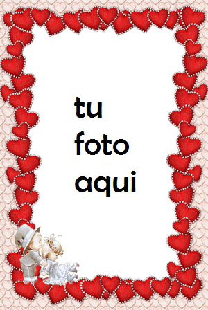 Delgados Corazones Rojos Para El Día De San Valentín Marco Para Foto - Delgados Corazones Rojos Para El Día De San Valentín Marco Para Foto
