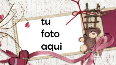 El Oso De Peluche Es Un Corazón Romántico. Marco Para Foto 390x220 - El Oso De Peluche Es Un Corazón Romántico. Marco Para Foto
