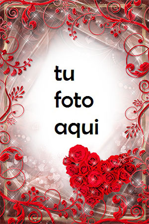 El corazón rojo de rosas es muy hermoso Marco Para Foto - El corazón rojo de rosas es muy hermoso Marco Para Foto