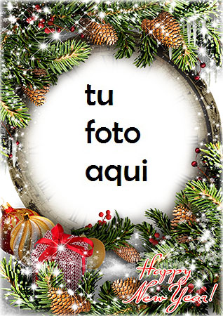 Feliz Año Nuevo Con Una Decoración Maravillosa. Marco Para Foto - Feliz Año Nuevo Con Una Decoración Maravillosa. Marco Para Foto