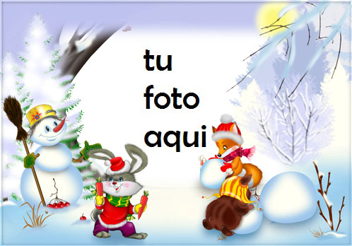 Hombre De Nieve Y Amigos Marcos Para Foto - Hombre De Nieve Y Amigos Marcos Para Foto