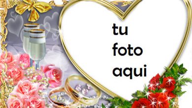 Los Anillos De Boda Son Dorados Y Los Corazones Son Dorados Marco Para Foto 390x220 - Los Anillos De Boda Son Dorados Y Los Corazones Son Dorados Marco Para Foto