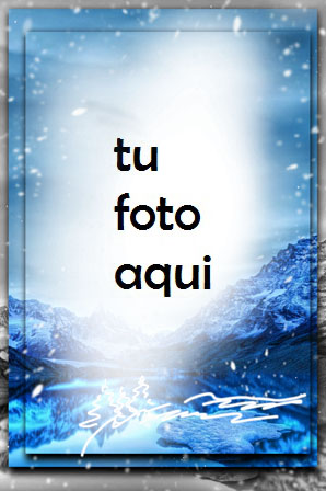 Montañas Azules De Invierno Marco Para Foto - Montañas Azules De Invierno Marco Para Foto