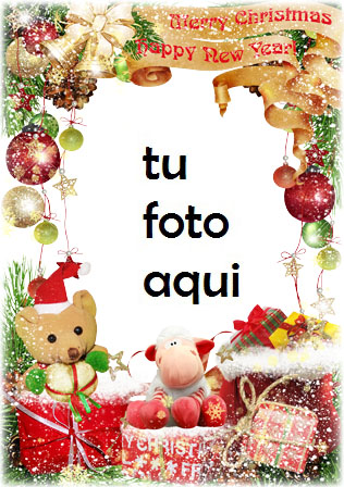 Oso Con Feliz Navidad Marco Para Foto - Oso Con Feliz Navidad Marco Para Foto