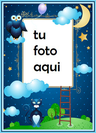 Un Cuadro De Buenas Noches Con Luna Y Estrellas. Marcos Para Foto - Un Cuadro De Buenas Noches Con Luna Y Estrellas. Marcos Para Foto