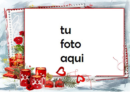 Velas Rojas Y Corazones Rojos Para Su Marco De Fotos En La Víspera De Año Nuevo Marco Para Foto - Velas Rojas Y Corazones Rojos Para Su Marco De Fotos En La Víspera De Año Nuevo Marco Para Foto
