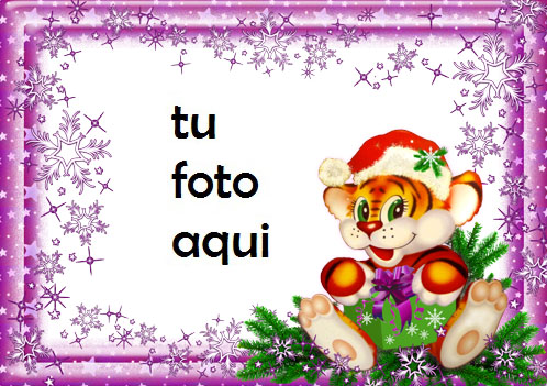 navidad marcos año divertido del tigre marco para foto - navidad marcos año divertido del tigre marco para foto
