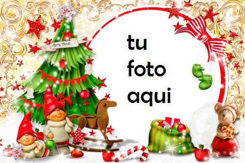 navidad marcos gnomos debajo del árbol de navidad marco para foto - navidad marcos gnomos debajo del árbol de navidad marco para foto