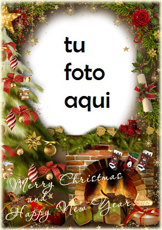 navidad marcos vacaciones junto a la chimenea marco para foto - navidad marcos vacaciones junto a la chimenea marco para foto