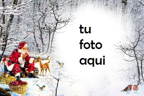 Marco Para Foto Amable Santa En El Bosque Profundo Invierno Marcos 1 - Marco Para Foto Amable Santa En El Bosque Profundo Invierno Marcos