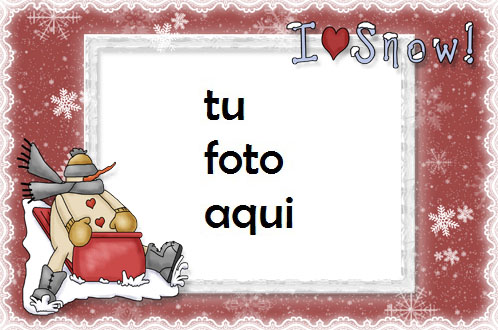 Marco Para Foto Amo La Nieve Invierno Marcos 1 - Marco Para Foto Amo La Nieve Invierno Marcos