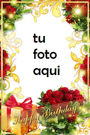 Marco Para Foto Rosas En Tu Cumpleaños Amor Marcos - Marco Para Foto Rosas En Tu Cumpleaños Amor Marcos