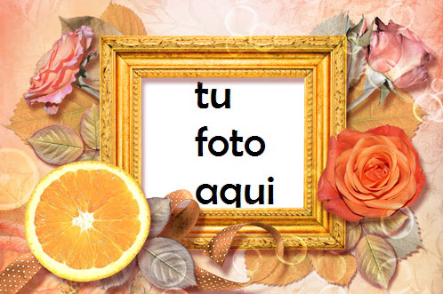 Marco Para Foto Rosas Y Naranja Amor Marcos - Marco Para Foto Rosas Y Naranja Amor Marcos