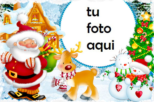 Marco Para Foto Santa Con Regalos Invierno Marcos 1 - Marco Para Foto Santa Con Regalos Invierno Marcos