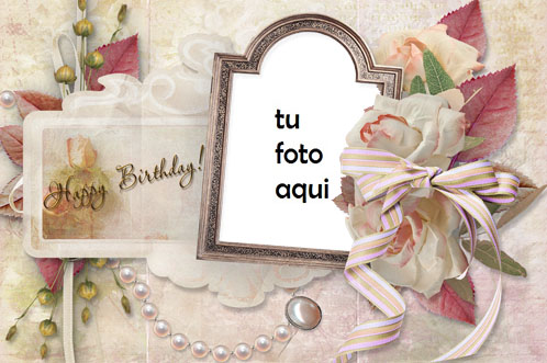 Marco Para Foto Tarjeta De Feliz Cumpleaños Retro Amor Marcos - Marco Para Foto Tarjeta De Feliz Cumpleaños Retro Amor Marcos