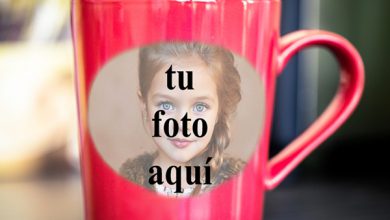 taza romántica roja del marco de la foto 390x220 - taza romántica roja del marco de la foto