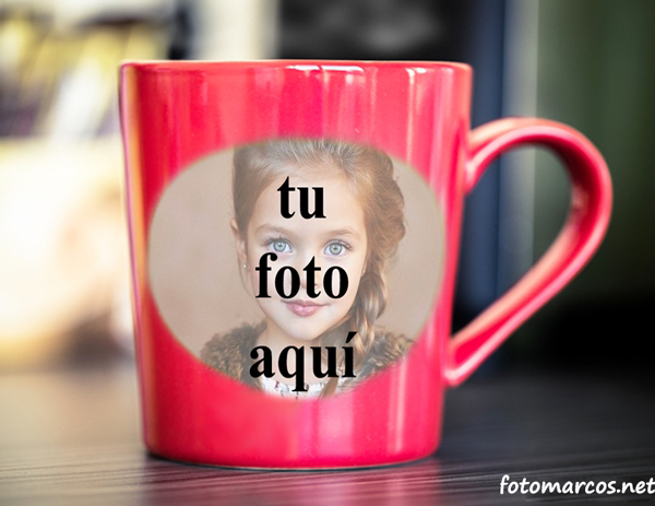 taza romántica roja del marco de la foto - taza romántica roja del marco de la foto
