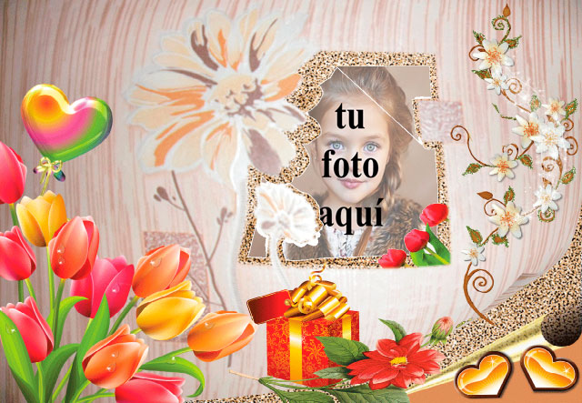 Marco colgado en la pared de flores foto marcos - 爱情相框：花墙挂画照片相框