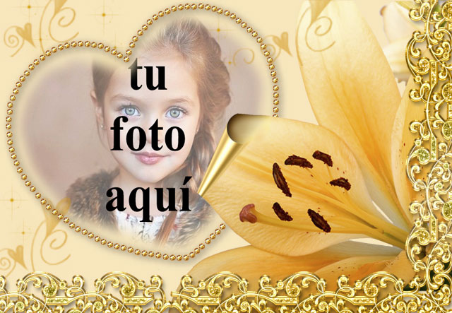 Marco de corazón decorado con bolas de oro foto marcos - Marco de corazón decorado con bolas de oro foto marcos