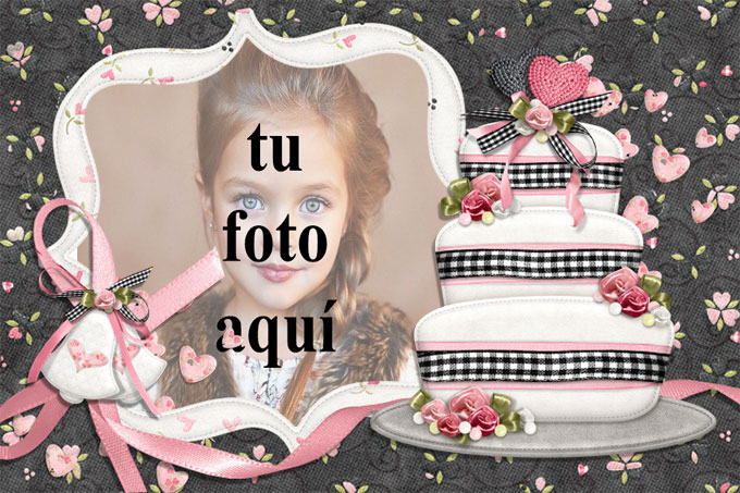 Feliz Cumpleaños Con Pastel Blanco Marcos para fotos - Feliz Cumpleaños Con Pastel Blanco Marcos para fotos