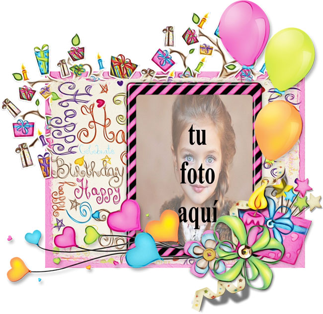 Feliz Cumpleaños Hermosa Tarjeta Marcos para fotos - Feliz Cumpleaños Hermosa Tarjeta Marcos para fotos