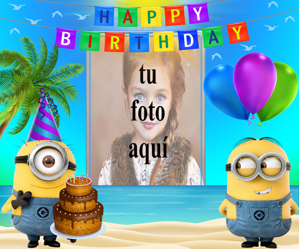 Feliz Cumpleaños Con Minions Marcos para fotos - Feliz Cumpleaños Con Minions Marcos para fotos