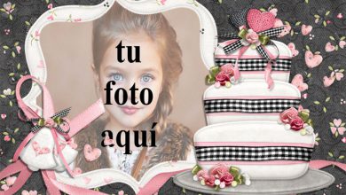 Feliz Cumpleaños Con Pastel Blanco Marcos para fotos 390x220 - Feliz Cumpleaños Con Pastel Blanco Marcos para fotos