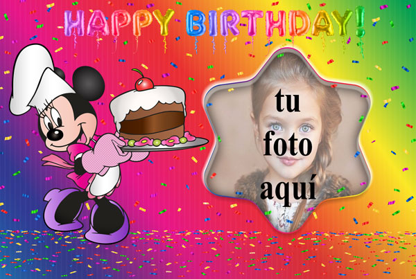 Pastel De Cumpleaños De Minnie Mouse Marco Foto - Pastel De Cumpleaños De Minnie Mouse Marco Foto