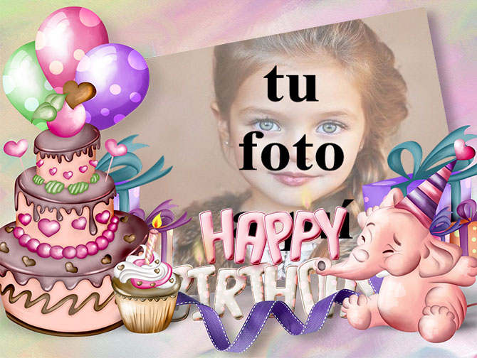 Tarjeta De Feliz Cumpleaños Con Buen Pastel Marcos para fotos - Tarjeta De Feliz Cumpleaños Con Buen Pastel Marcos para fotos