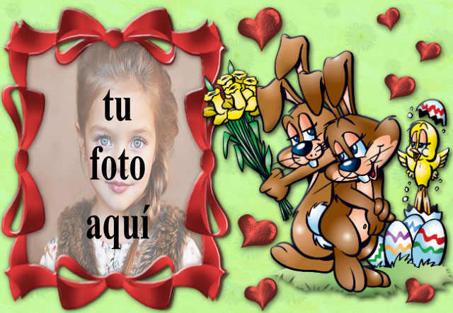 conejito enamorado marco de fotos - conejito enamorado marco de fotos