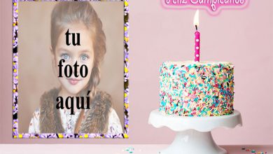 feliz cumpleaños con marco de fotos de pastel crujiente 390x220 - feliz cumpleaños con marco de fotos de pastel crujiente