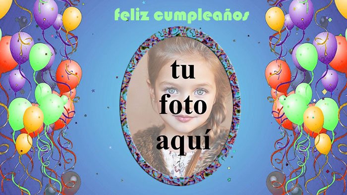 marco de fotos de feliz cumpleaños con bonito globo - marco de fotos de feliz cumpleaños con bonito globo