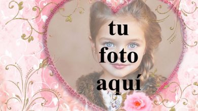 corazon rosa decorado con marco de fotos de raices doradas 390x220 - corazón rosa decorado con marco de fotos de raíces doradas