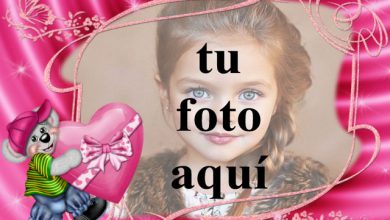 oso llevando un romantico marco de fotos de corazon rojo 390x220 - oso llevando un romántico marco de fotos de corazón rojo