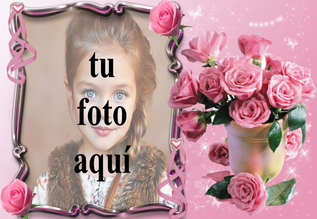 pequeno ramo de rosas rosadas marco de fotos romantico - pequeño ramo de rosas rosadas marco de fotos romántico