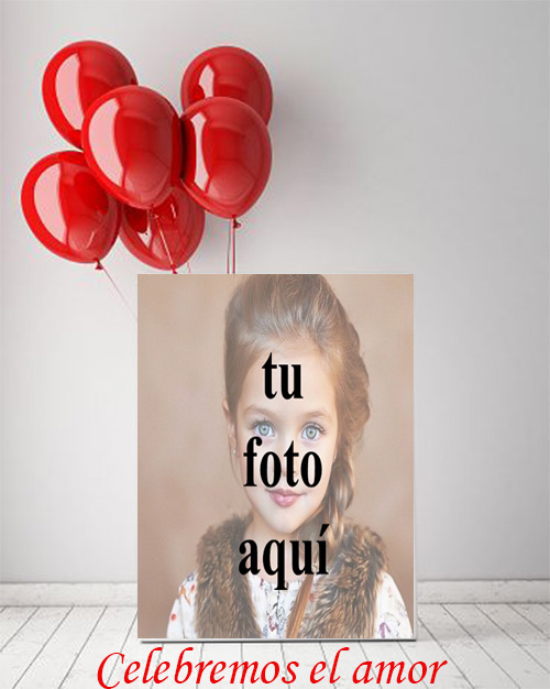 Celebremos el amor con un marco de fotos en forma de globo rojo - Celebremos el amor con un marco de fotos en forma de globo rojo