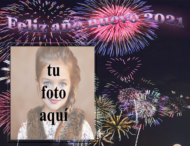 feliz ano nuevo 2021 marco de fotos de fuegos artificiales - feliz año nuevo 2021 marco de fotos de fuegos artificiales