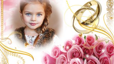 marco de fotos boda hermosas flores rosas y anillos 390x220 - marco de fotos boda hermosas flores rosas y anillos