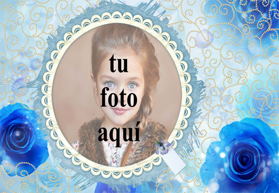 marco romantico azul con marco de fotos rosa amor azul - marco romántico azul con marco de fotos rosa amor azul