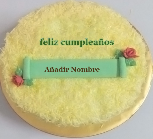 agregar nombre en pastel de cumpleanos amarillo modelo - agregar nombre en pastel de cumpleaños amarillo